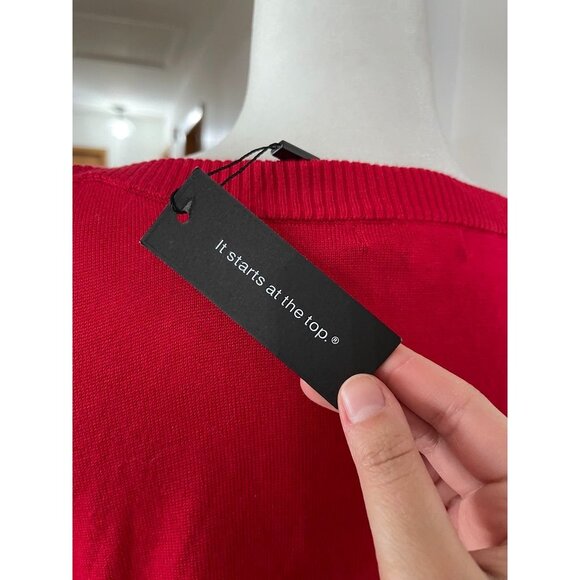 NWT Cable & Gauge Womens Red Sweater Dress 1X Rayon/Polyester - Picture 4 of 8